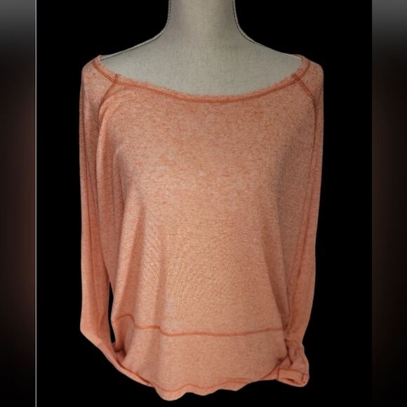 We the Free orange long sleeves top blouse size Small  boat neck light thin - Picture 1 of 7